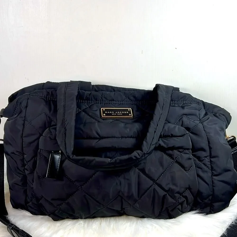 Marc Jacob’s Black Crossbody Nylon Quilted Diaper Travel Tote Bag